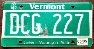 Vermont 2005 - tablica z USA