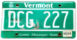 Vermont 2005 - tablica z USA