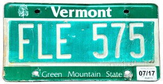 Vermont 2017 - tablica z USA
