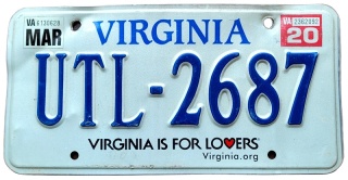 Virginaia 2020 - tablica z USA