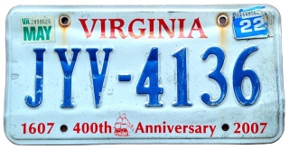 Virginaia 2022 - tablica z USA
