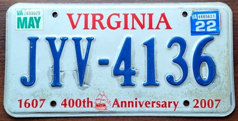 Virginaia 2022 - tablica z USA
