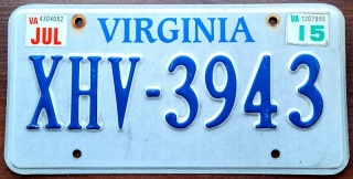 Virginaia 2015 - tablica z USA