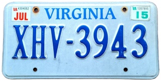 Virginaia 2015 - tablica z USA