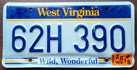 West Virginia 2018 - tablica z USA
