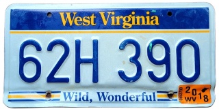West Virginia 2018 - tablica z USA