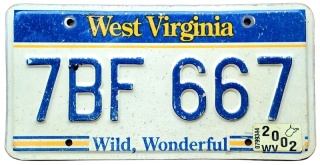 West Virginia 2002 - tablica z USA