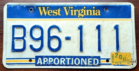 West Virginia 2003 - tablica z USA