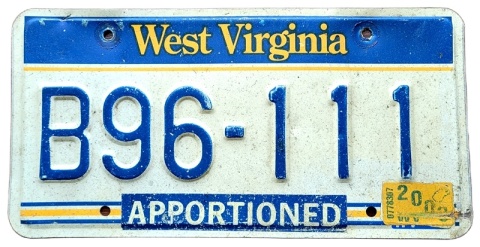 West Virginia 2003 - tablica z USA