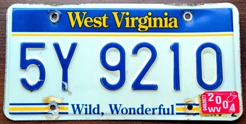West Virginia 2004 - tablica z USA