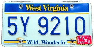 West Virginia 2004 - tablica z USA