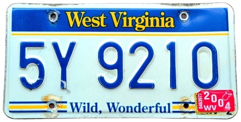 West Virginia 2004 - tablica z USA