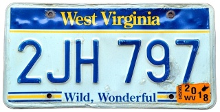 West Virginia 2018 - tablica z USA