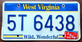 West Virginia 2008 - tablica z USA