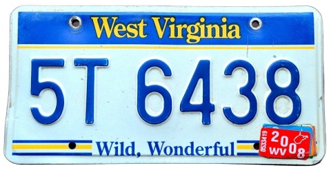 West Virginia 2008 - tablica z USA