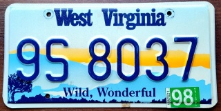 West Virginia 1998 - tablica z USA