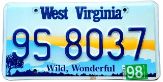 West Virginia 1998 - tablica z USA