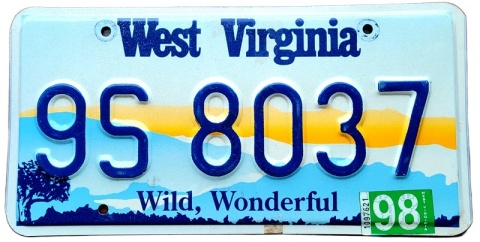 West Virginia 1998 - tablica z USA