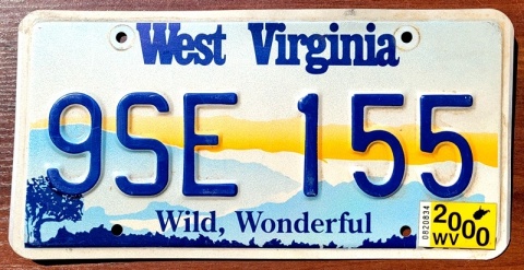 West Virginia 2000 - tablica z USA
