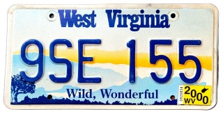 West Virginia 2000 - tablica z USA