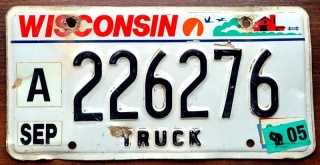 Wisconsin 2005 - tablica z USA