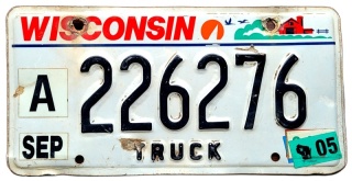 Wisconsin 2005 - tablica z USA