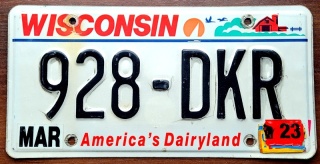 Wisconsin 2023 - tablica z USA