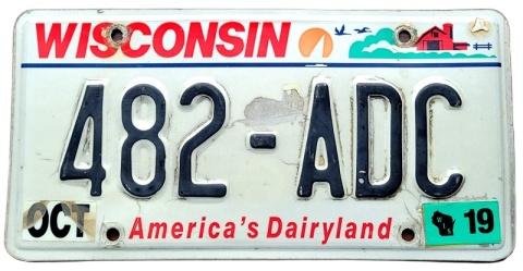 Wisconsin 2019 - tablica z USA