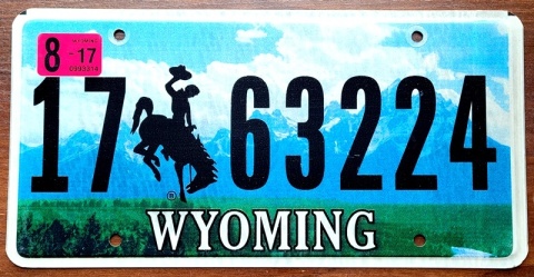 Wyoming 2017 - tablica z USA