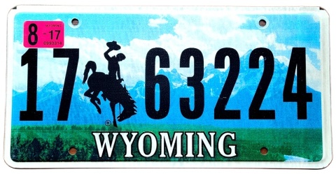 Wyoming 2017 - tablica z USA