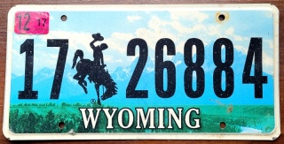 Wyoming 2017 - tablica z USA