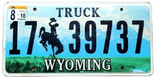 Wyoming 2016 - tablica z USA
