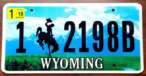 Wyoming 2018 - tablica z USA