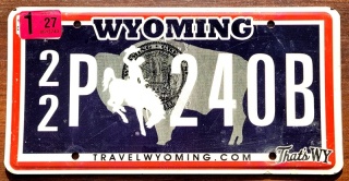 Wyoming - sticker do 2027 - tablica z USA