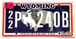 Wyoming - sticker do 2027 - tablica z USA