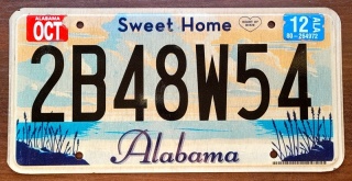Sweet Home Alabama 2012 - tablica z USA
