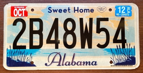 Sweet Home Alabama 2012 - tablica z USA