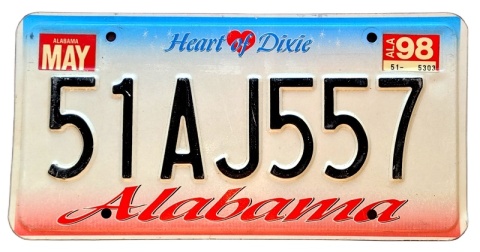 Alabama 1998 - tablica z USA