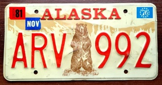 Alaska 1976/81 - tablica z USA