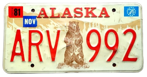 Alaska 1976/81 - tablica z USA