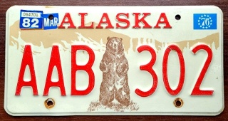 Alaska 1976/82 - tablica z USA