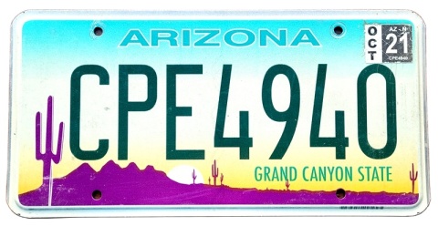 Arizona 2021 - tablica z USA