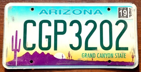 Arizona 2019 - tablica z USA