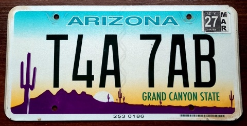 Arizona sticker od 2027 - tablica z USA