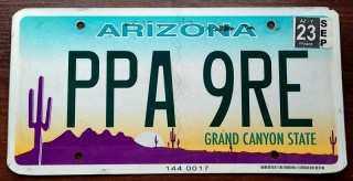 Arizona 2023 - tablica z USA
