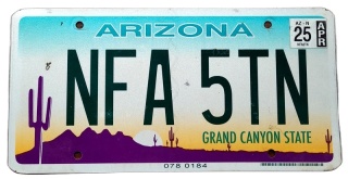 Arizona 2025 - tablica z USA