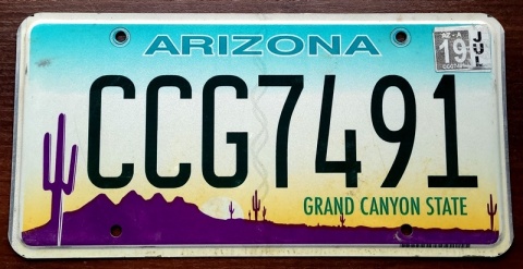 Arizona 2019 - tablica z USA