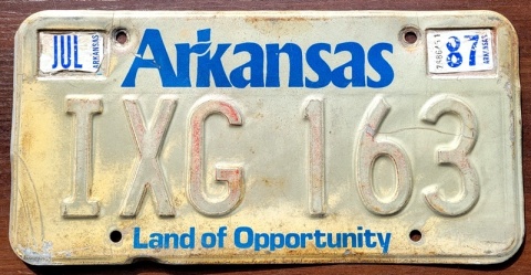 Arkansas 1987 - tablica z USA
