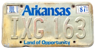 Arkansas 1987 - tablica z USA