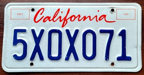 California - tablica z USA